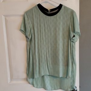 Teal high low shirt
